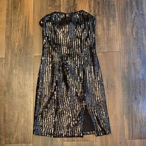 Charlotte Russe Strapless Black and Gold Dress